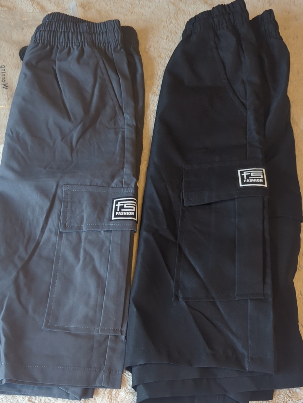 dark grey And black FS Fashion lightweight cargo shorts (2 Pair)